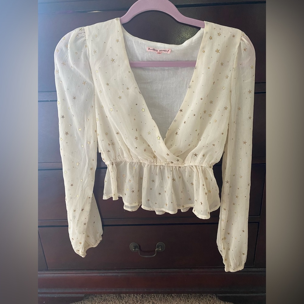 Metallic star print blouse